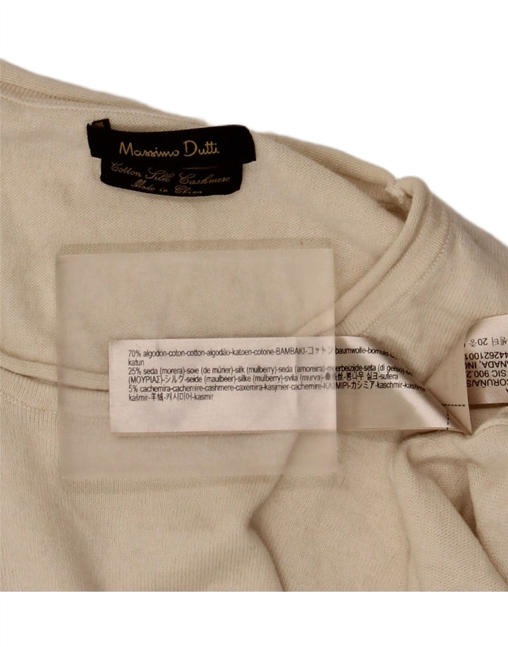 Top feminino Massimo Dutti manga comprida UK 18 XL algodão bege