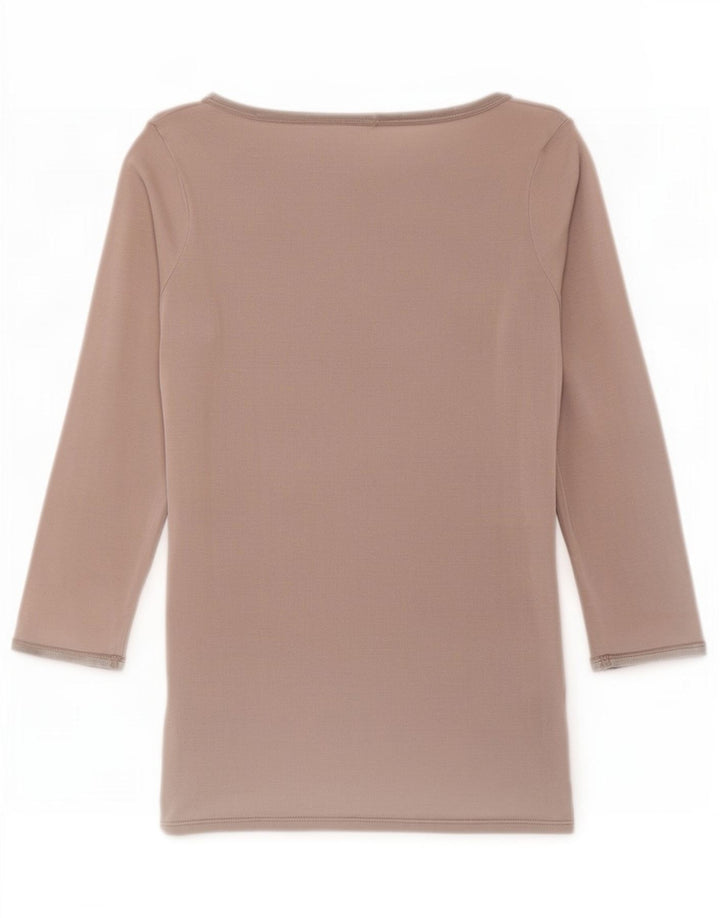Top feminino Zara manga 3/4 Reino Unido 12 cinza médio