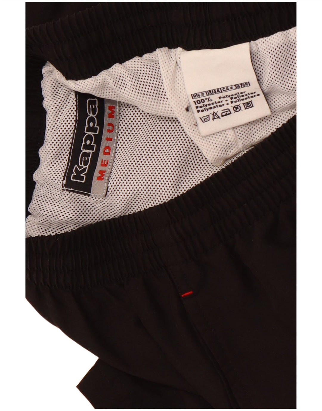 Shorts esportivos masculinos KAPPA poliéster preto médio