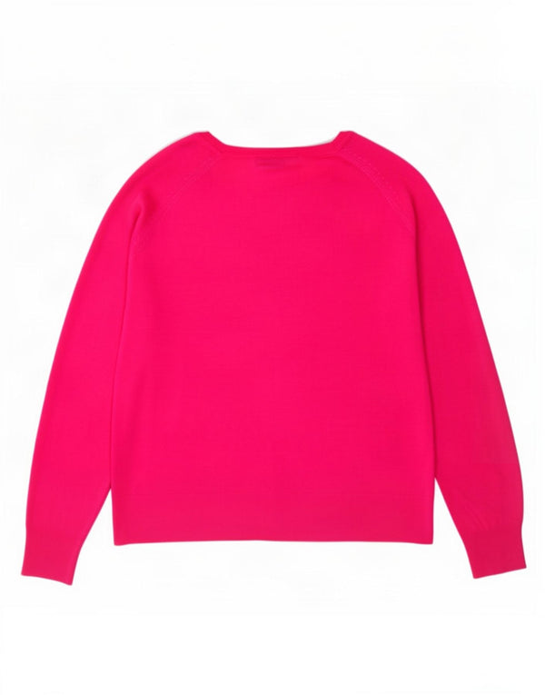 Suéter feminino Zara com gola canoa UK 14 viscose rosa médio