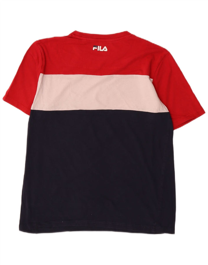 Camiseta masculina Fila Graphic Top grande bloco colorido multicolorido