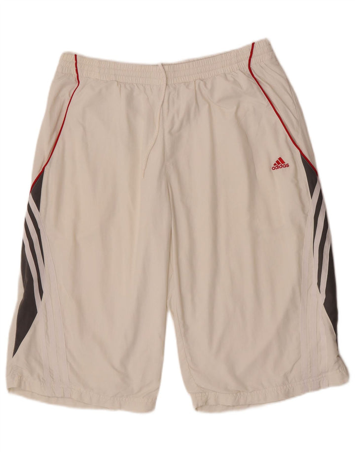 Adidas Masculino Climalite Sport Shorts Grande Branco Colorblock Poliéster