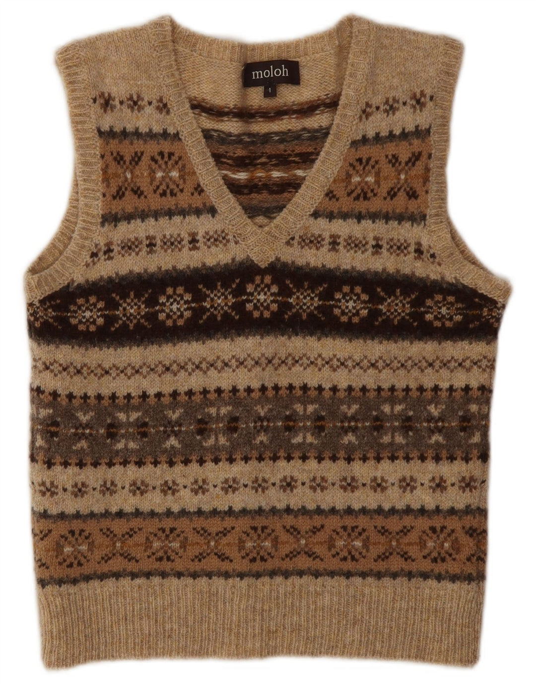 Regata feminina MOLOH tamanho 1 pequena marrom Fair Isle Wool Classic
