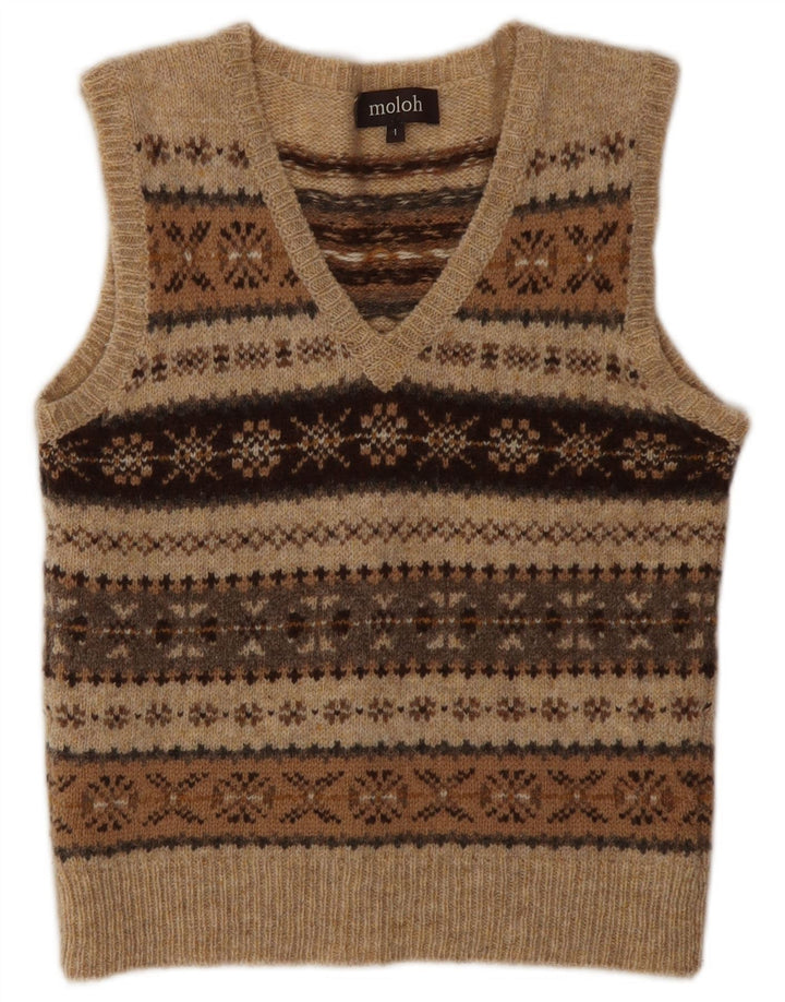 Regata feminina MOLOH tamanho 1 pequena marrom Fair Isle Wool Classic