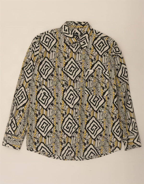 Camisa masculina Woodin grande geométrica multicolorida