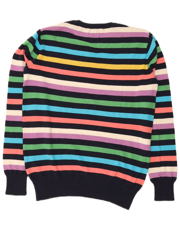 Suéter masculino Gaudi com gola redonda XL de algodão listrado multicolorido