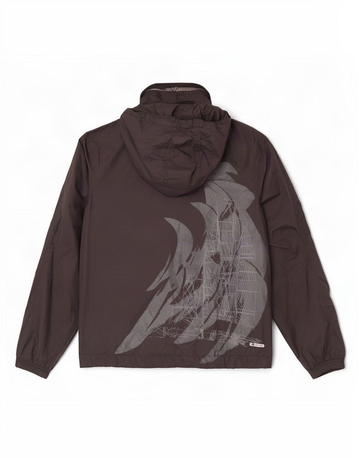 Jaqueta de chuva masculina Puma Graphic com capuz Reino Unido 38 médio preto nylon