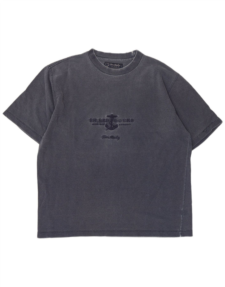 Camiseta gráfica masculina Peter Hadley Top XL algodão azul marinho