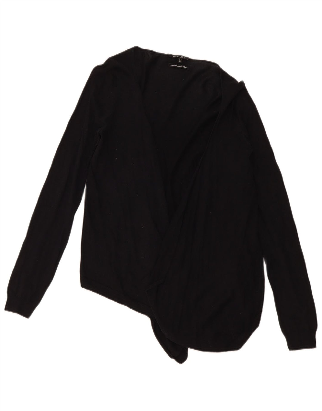 Suéter cardigan aberto feminino Massimo Dutti Reino Unido 10 pequeno algodão preto