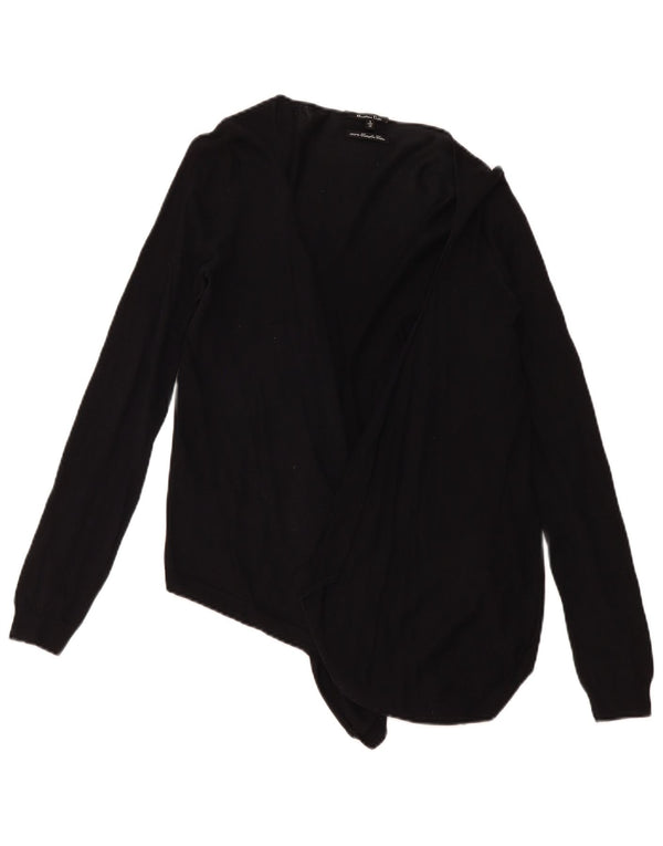 Suéter cardigan aberto feminino Massimo Dutti Reino Unido 10 pequeno algodão preto