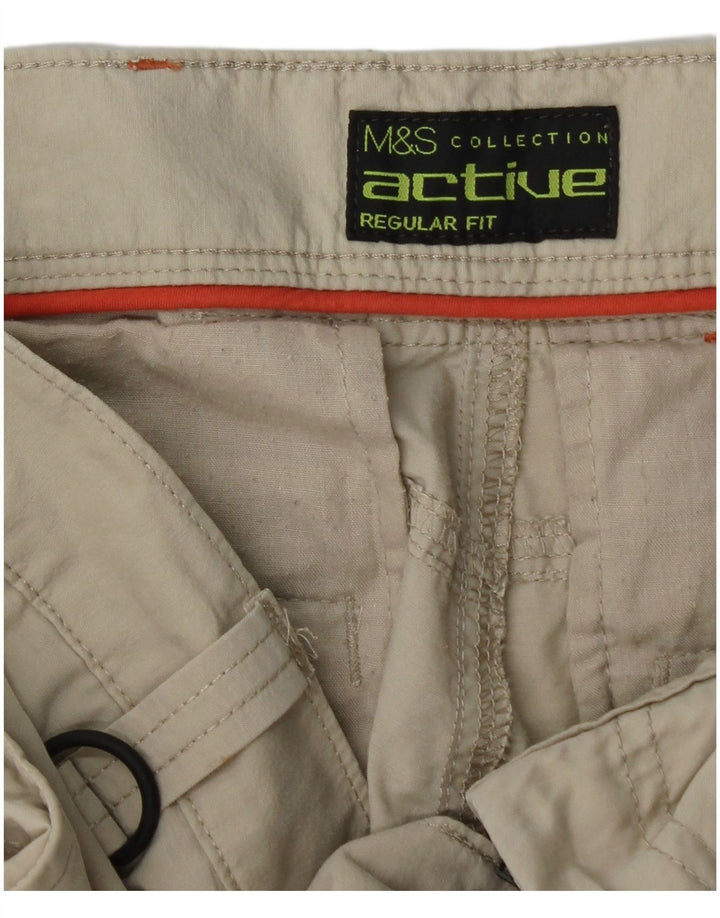 Bermuda masculina Marks & Spencer Regular Fit Cargo Shorts W34 Grande Bege