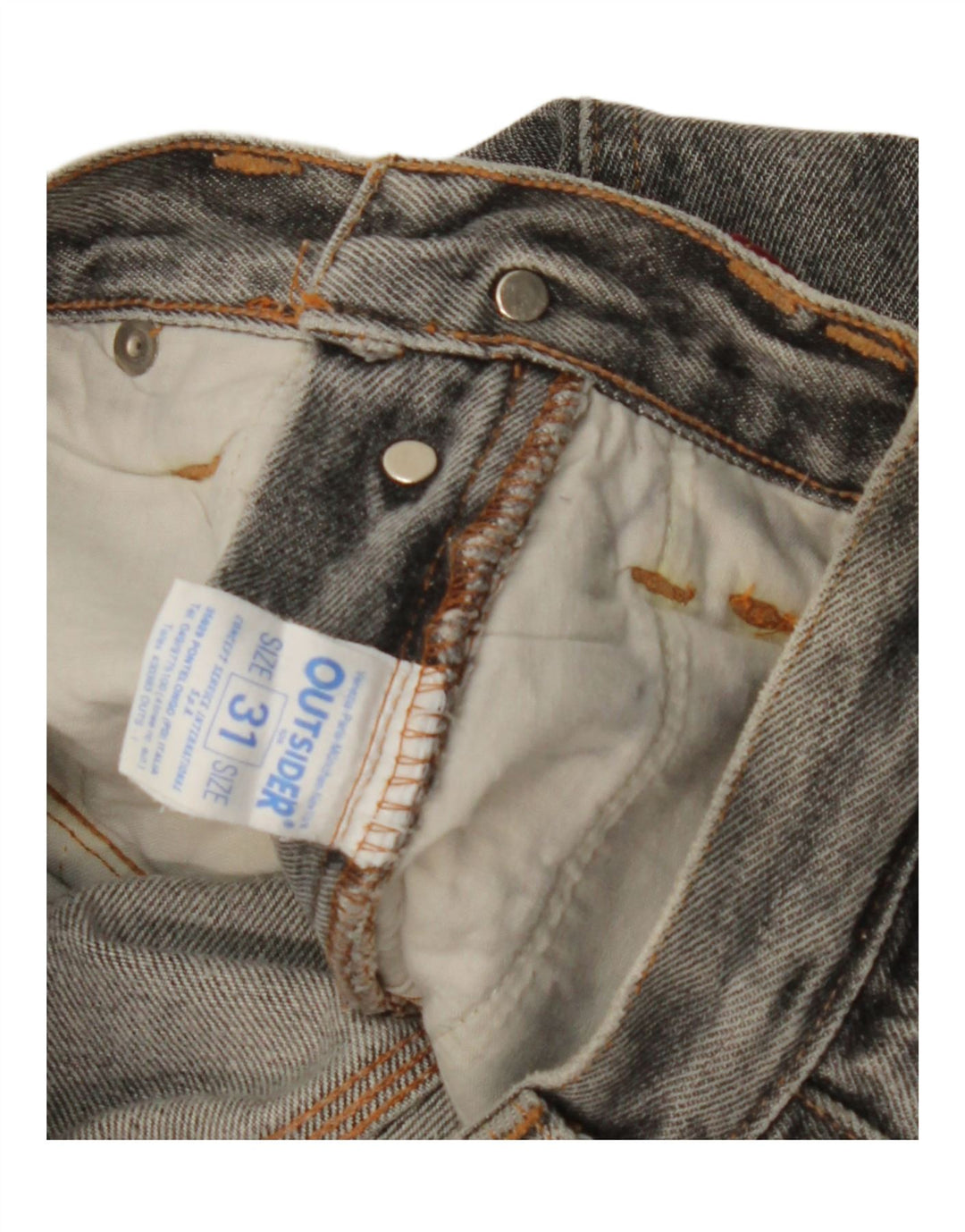 OUTSIDER Calça jeans masculina cônica W31 L27 algodão cinza
