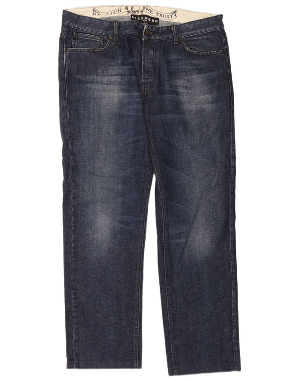 Richmond Mens Straight Jeans W38 L30 Azul Marinho