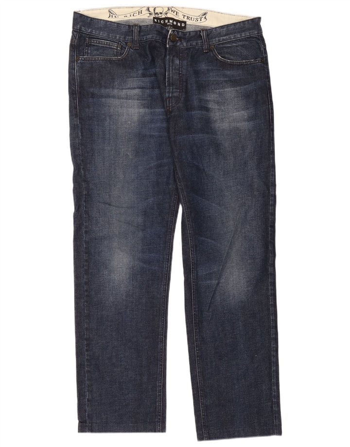 Richmond Mens Straight Jeans W38 L30 Azul Marinho