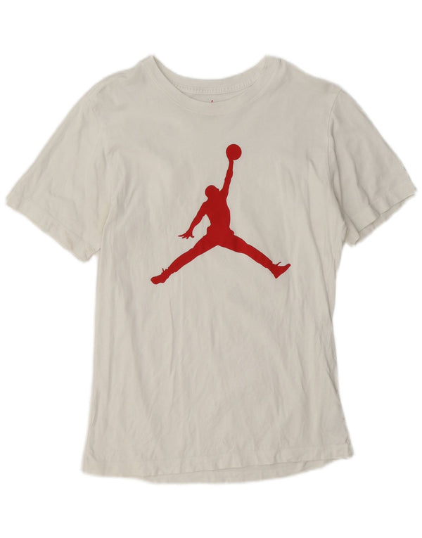 Jordan Camiseta masculina gráfica top pequeno algodão branco