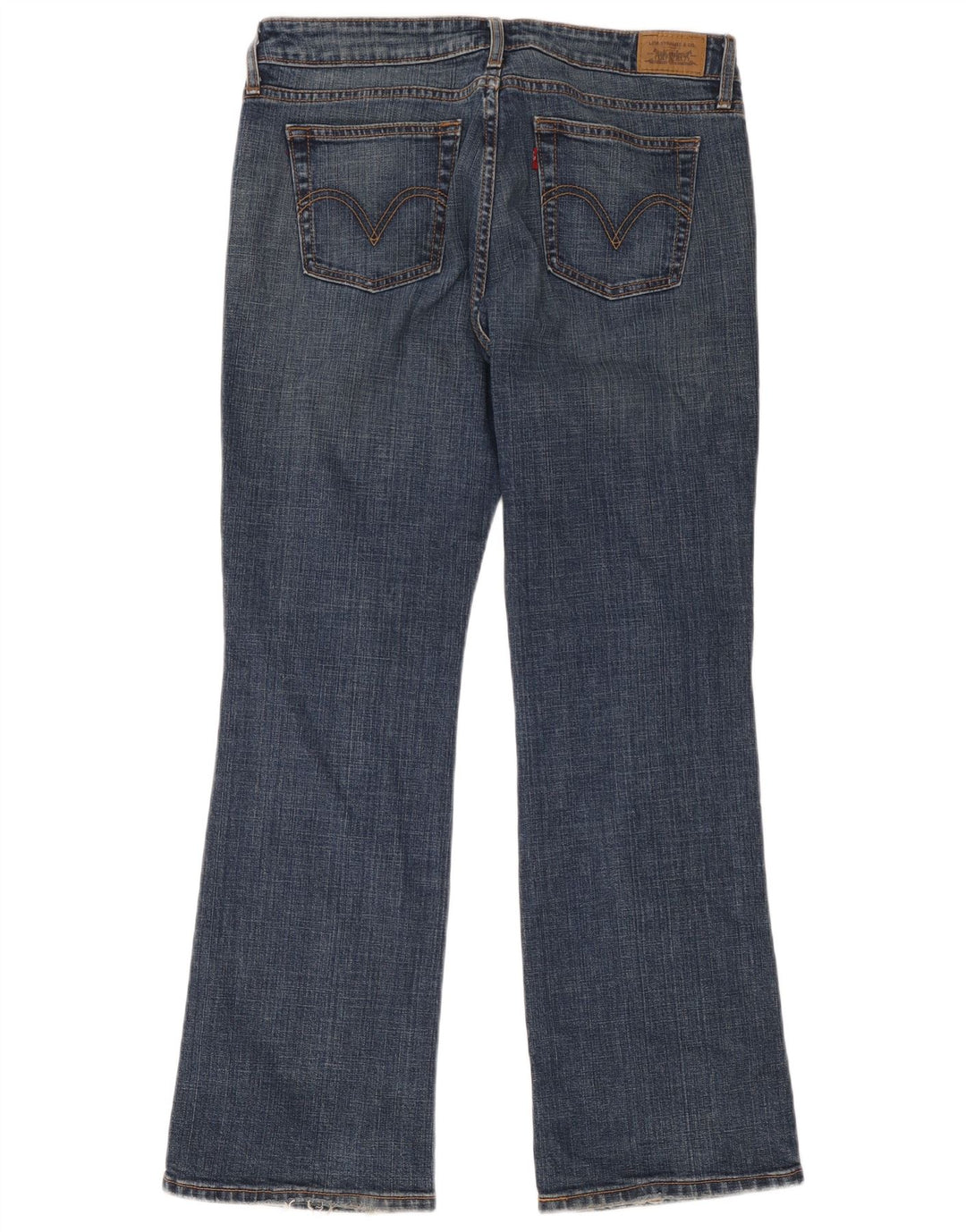 Calça jeans feminina Levi's 545 Low Bootcut US 12 grande W34 L31 azul algodão