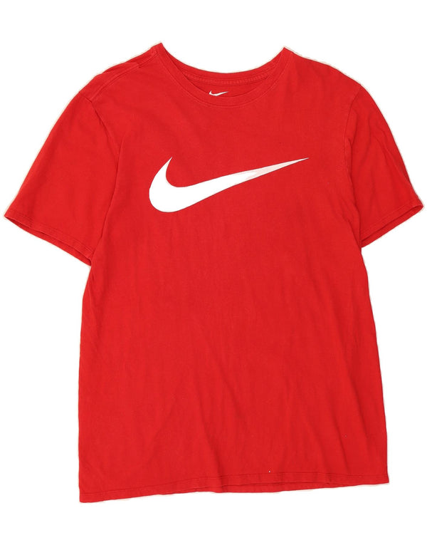 Camiseta feminina NIKE com corte atlético gráfico UK 14 médio algodão vermelho