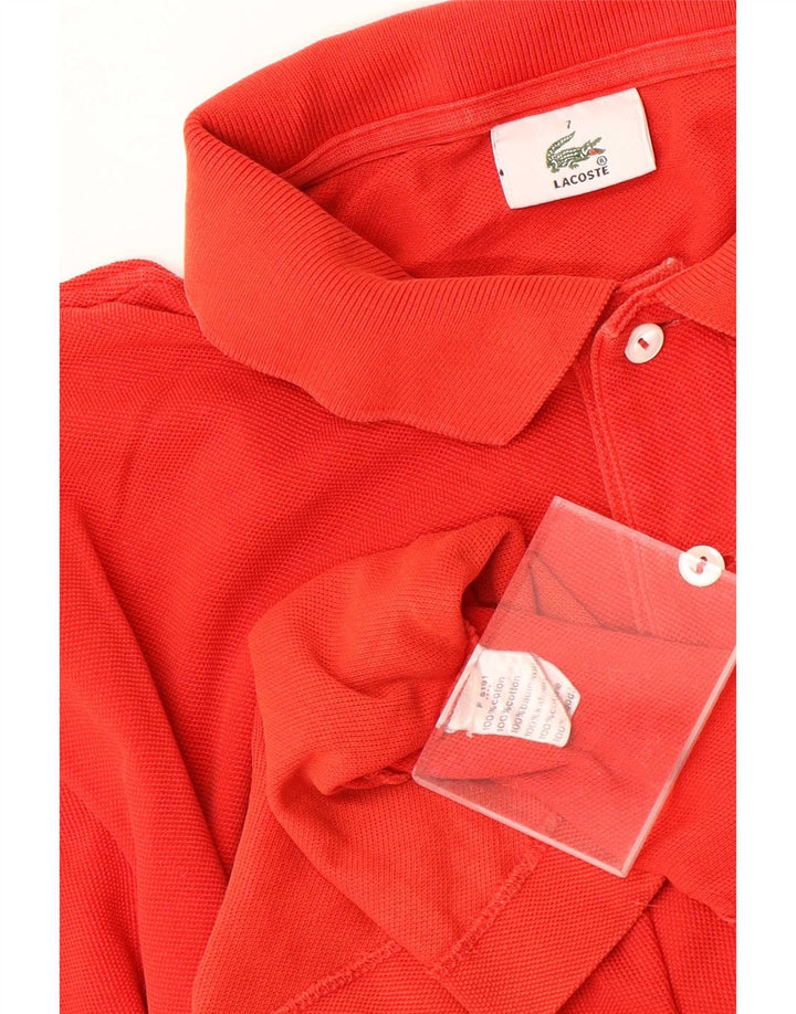 Camisa polo masculina Lacoste tamanho 7 2XL algodão vermelho