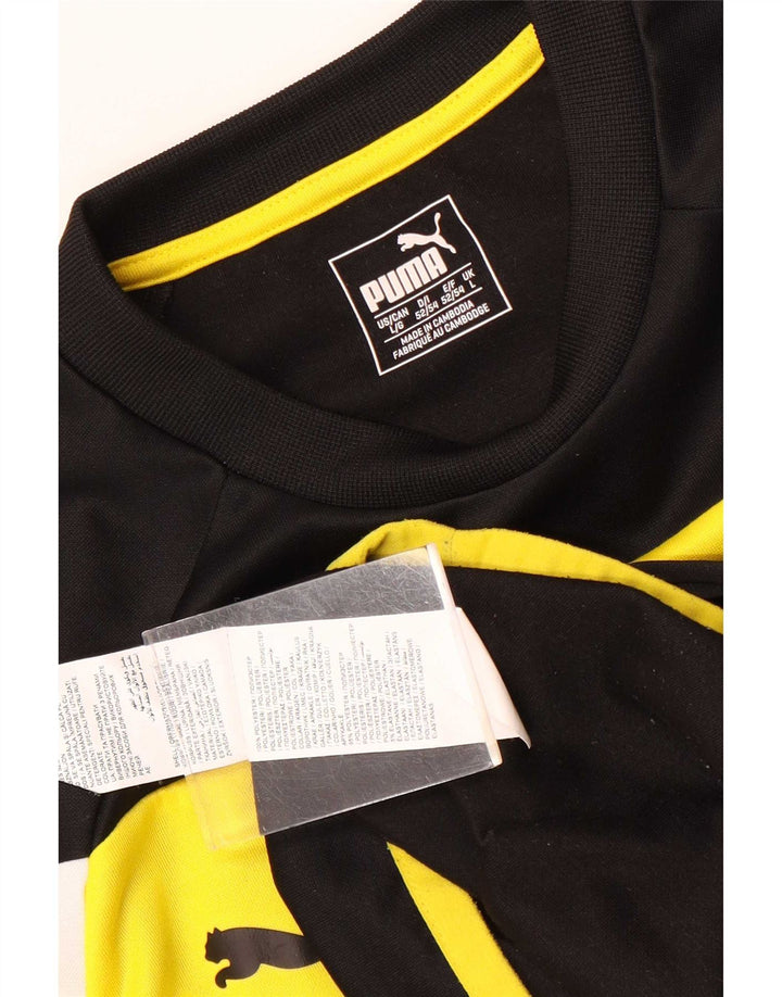 Puma Mens Top Manga Longa Grande Poliéster Colorblock Preto