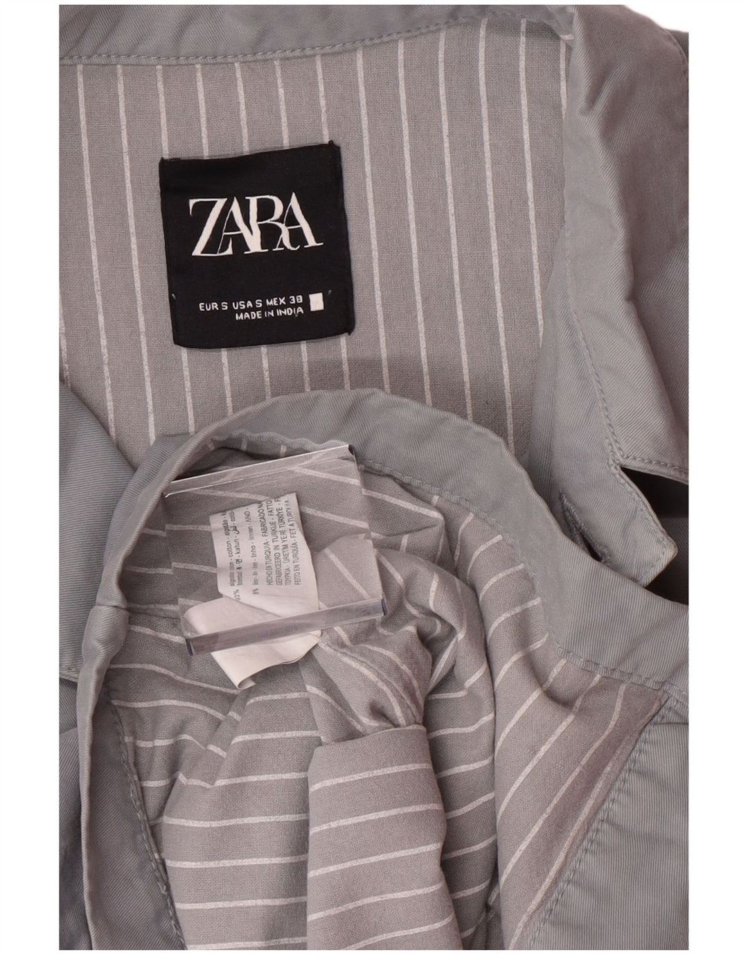 ZARA Mens Bomber Jacket UK 36 Pequeno Algodão Cinza