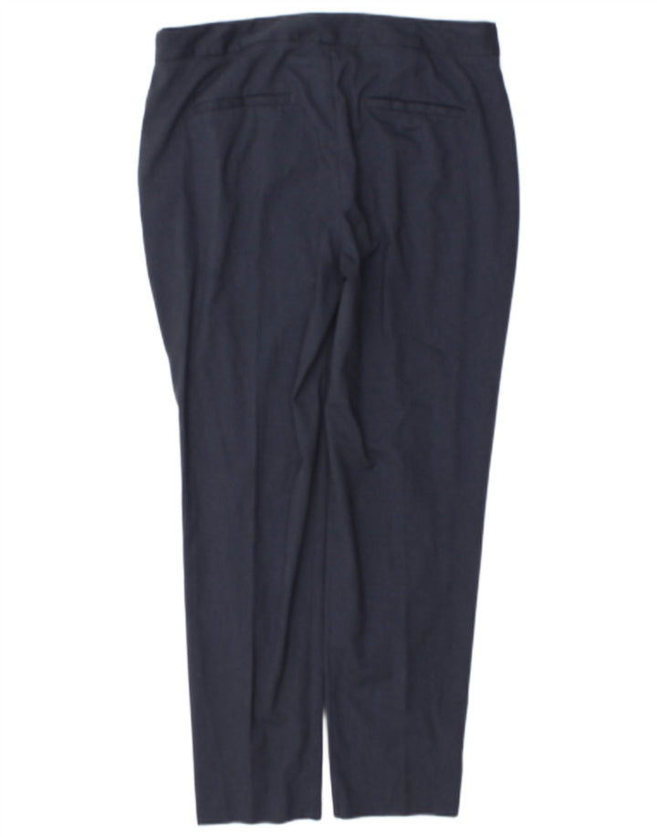 Calça feminina Zara Slim Suit EU 38 Pequeno W28 L28 Poliéster Azul Marinho