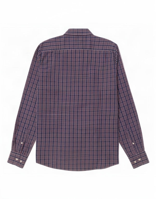 Camisa masculina slim fit Dack's grande algodão xadrez azul