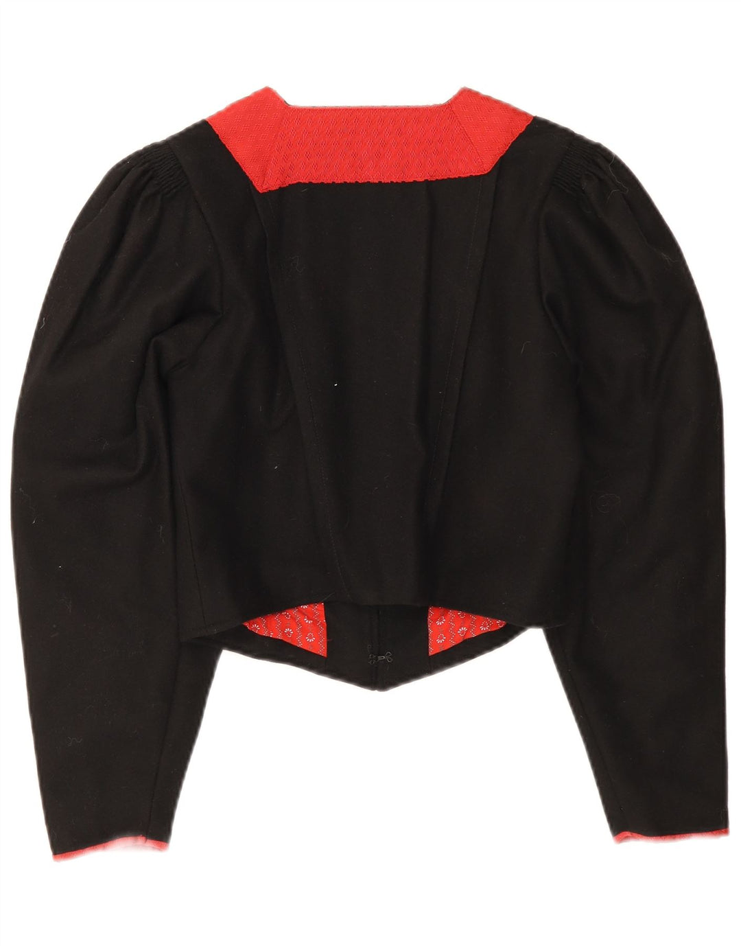 Jaqueta feminina vintage Trachten Bolero EU 38 médio preto colorblock