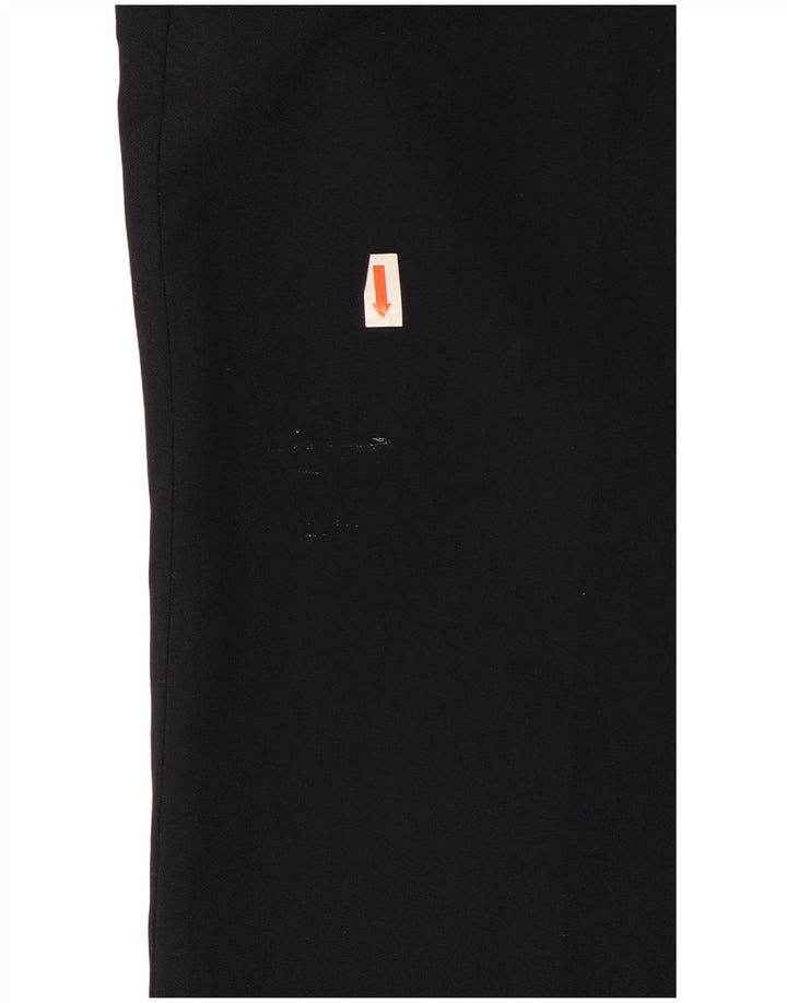 Calça chino reta masculina Marks & Spencer W42 L29 poliéster azul marinho