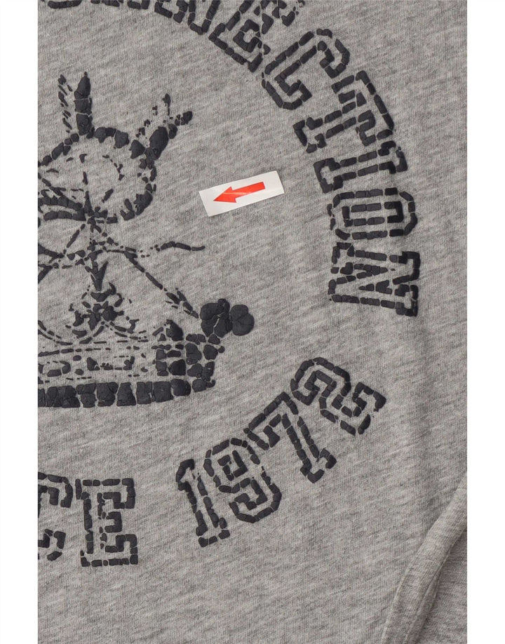 Camiseta gráfica masculina French Connection Top algodão manchado cinza médio