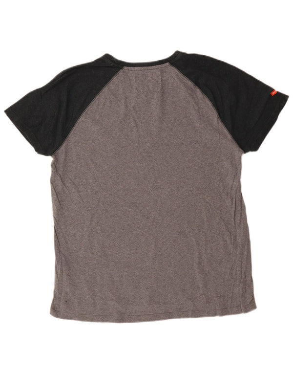Camiseta masculina Superdry Top 2XL algodão colorblock cinza