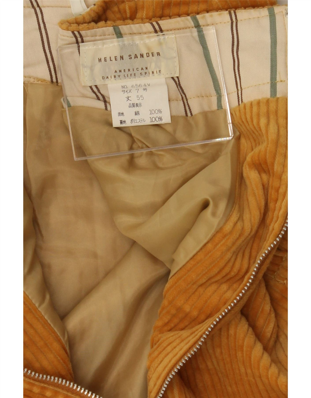 VINTAGE Womens Corduroy Skirt W24 XS Brown Vintage Vintage and Second-Hand Vintage from Messina Hembry 