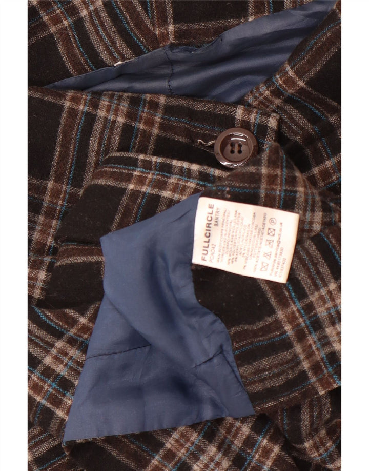 Jaqueta bomber feminina vintage UK 10 pequena lã xadrez marrom