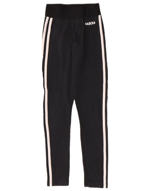 Leggings Adidas Femininas UK 0/2 2XS Preto Listrado Esportes