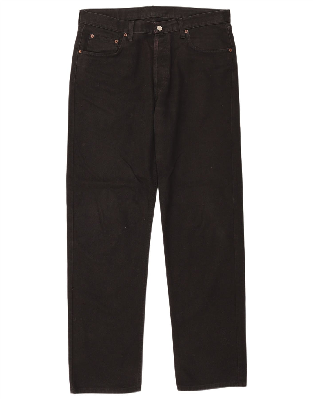 Rifle feminino jeans reto W36 L34 algodão preto