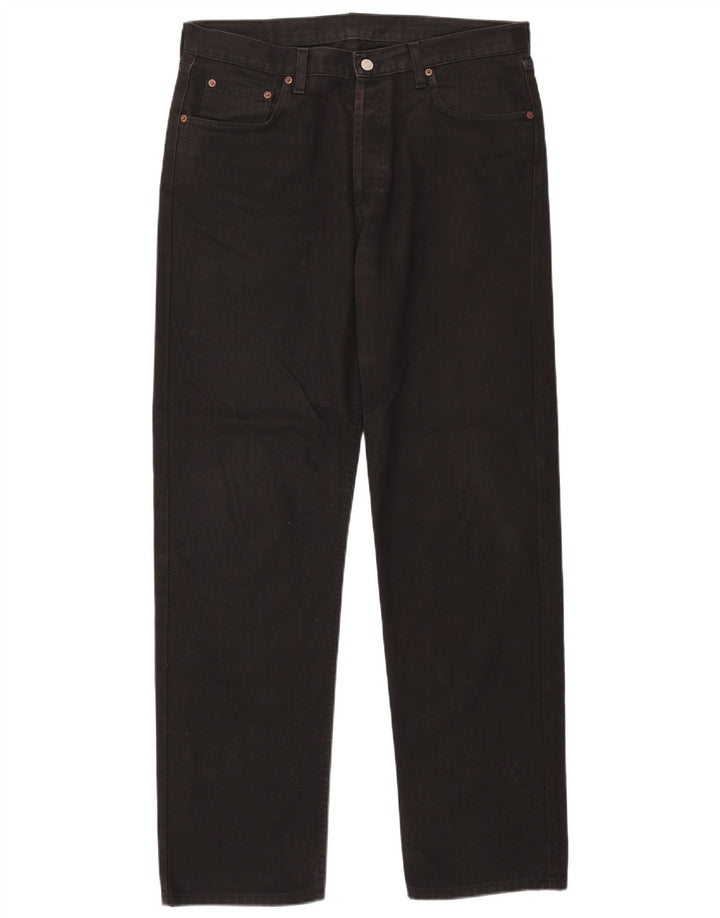 Rifle feminino jeans reto W36 L34 algodão preto