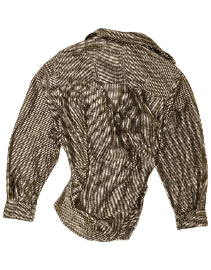 Blusa camisa feminina Zara Reino Unido 14 grande dourado guingão