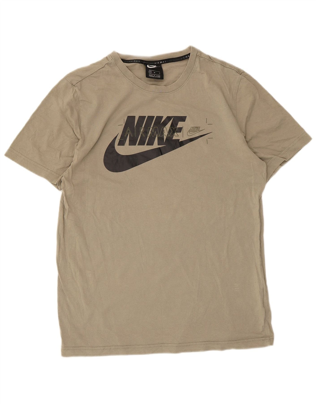 Camiseta Nike masculina gráfica Top médio algodão cáqui