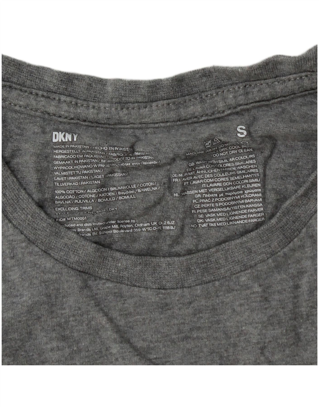 Camiseta Dkny Meninos 13-14 Anos Pequeno Algodão Cinza