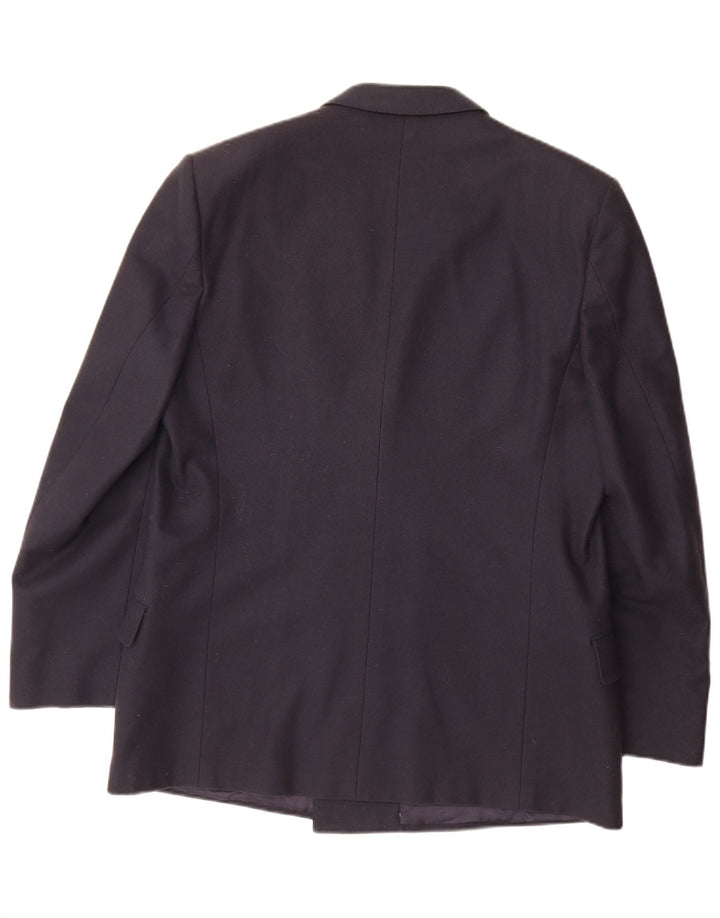 Jaqueta blazer masculina Emanuel Ungaro com peito duplo Reino Unido 42 XL azul marinho
