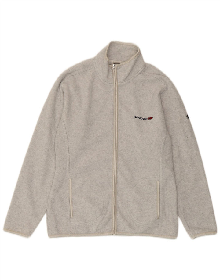 Jaqueta de lã feminina Reebok UK 10 poliéster manchado cinza pequeno