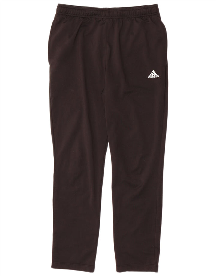 Calças de treino masculinas Adidas UK 42/44 poliéster preto grande