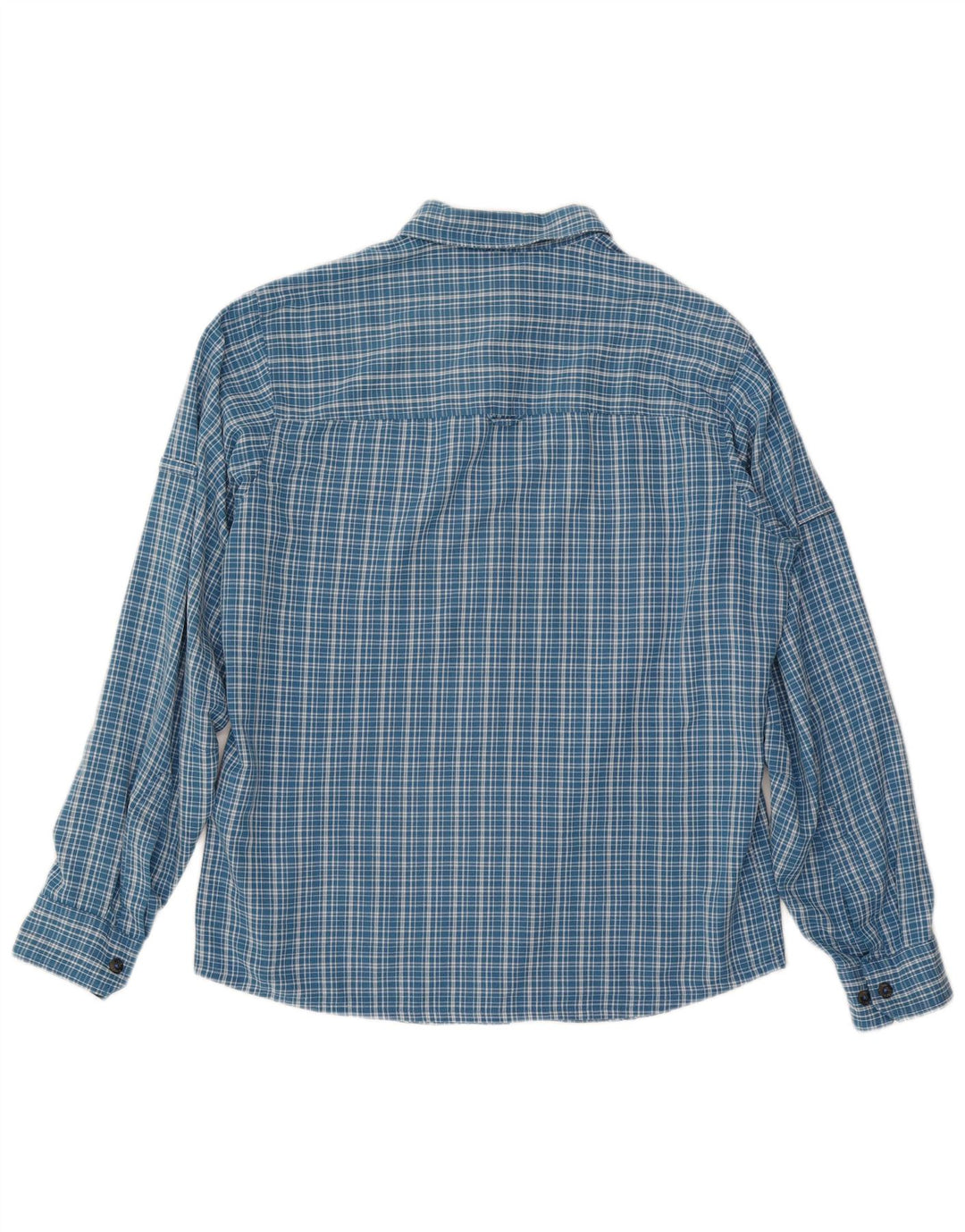 Camisa masculina de flanela Jack Wolfskin Reino Unido 36/38 xadrez azul médio