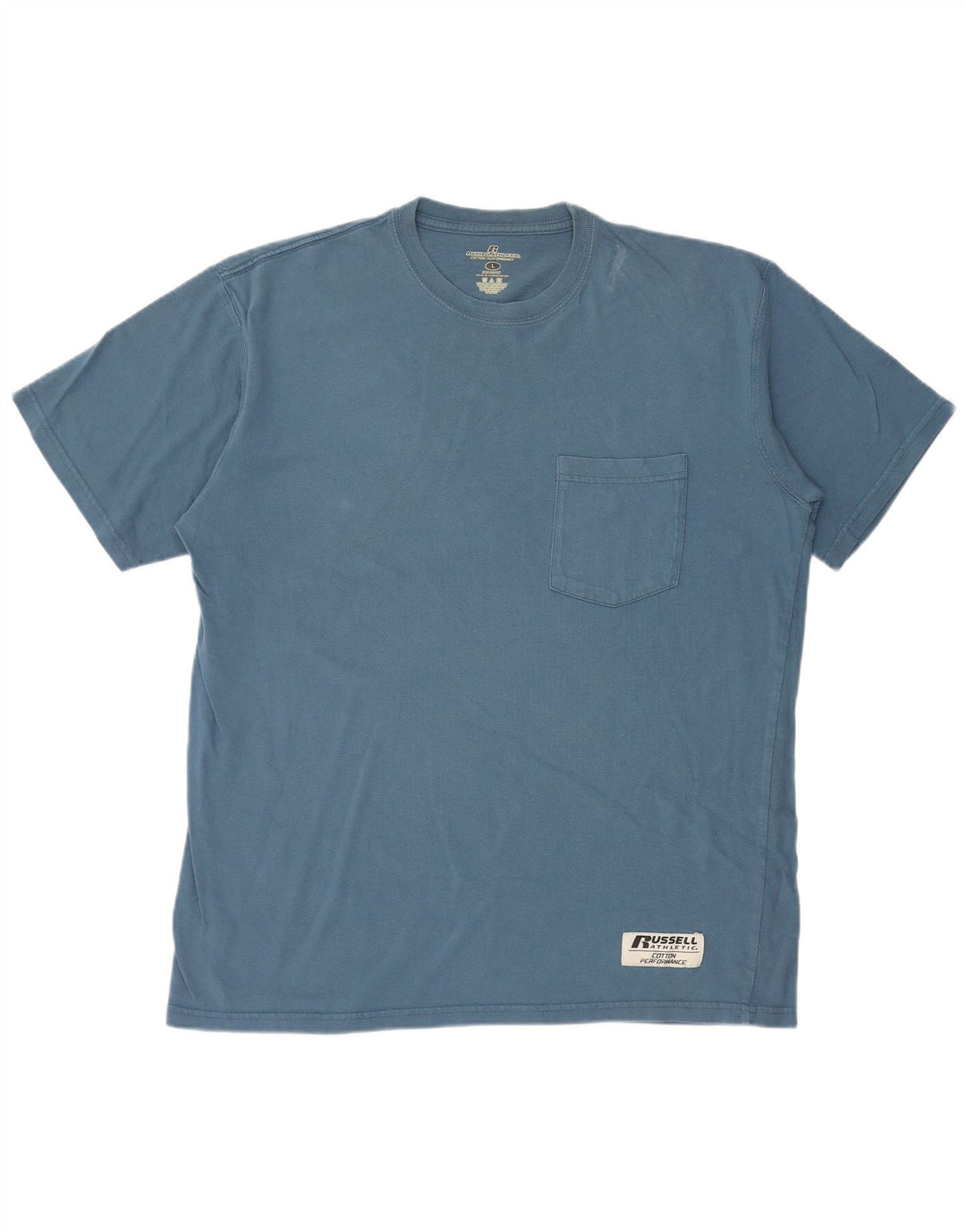 Russell Athletic Mens Camiseta Top Grande Algodão Azul