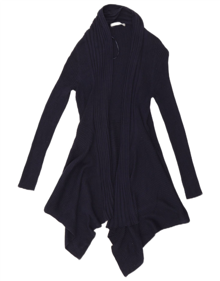 Suéter cardigã feminino Longline da Marks & Spencer Reino Unido 14 médio azul marinho