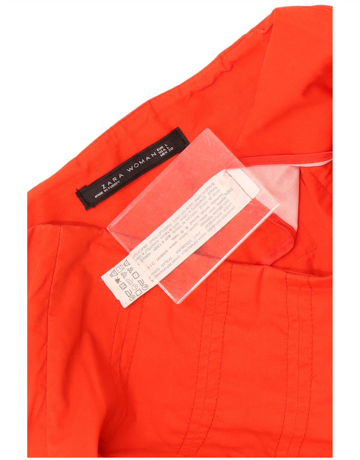 Saia feminina Zara A-Line grande W30 algodão laranja