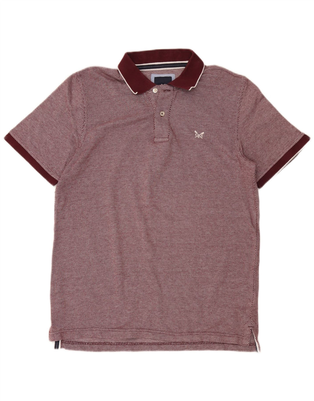 Camisa polo masculina Crew Clothing algodão médio Borgonha