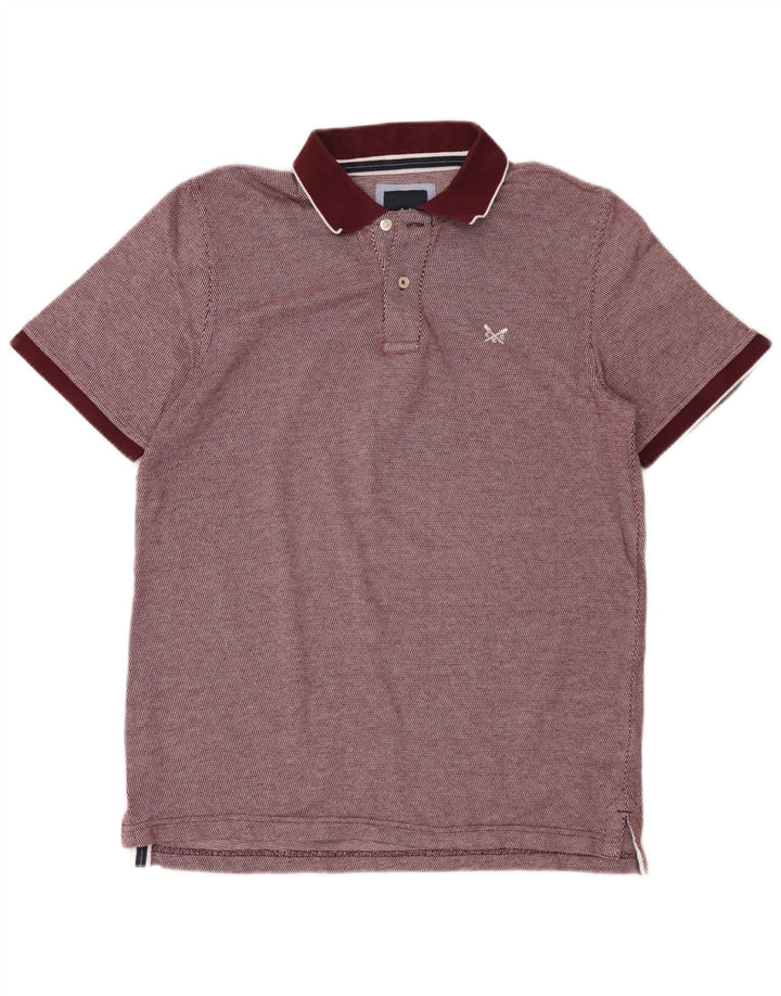 Camisa polo masculina Crew Clothing algodão médio Borgonha