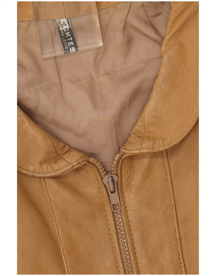 Jaqueta de couro masculina vintage UK 38 couro marrom médio