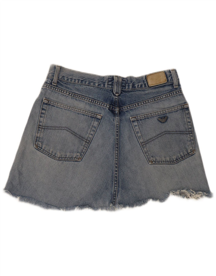 Mini saia jeans feminina Armani W30 azul médio