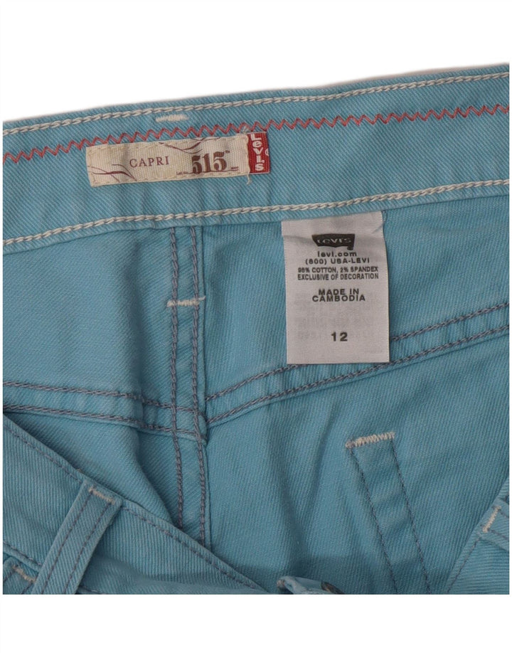 Calça jeans feminina Levi's 515 Capri US 12 grande W34 azul algodão clássico